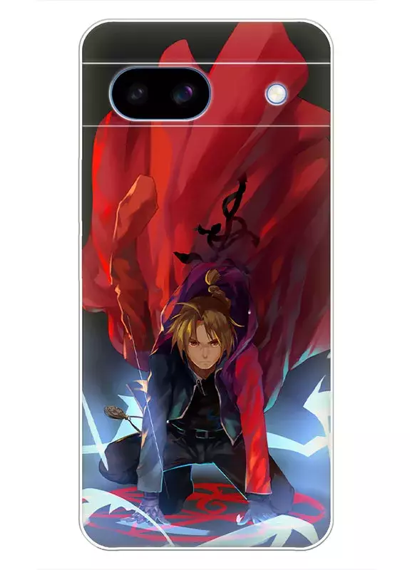 Чехол для Pixel 8A - Стальной алхимик Fullmetal Alchemist Alchemist of Steel Эдвард Элрик над магическим кругом