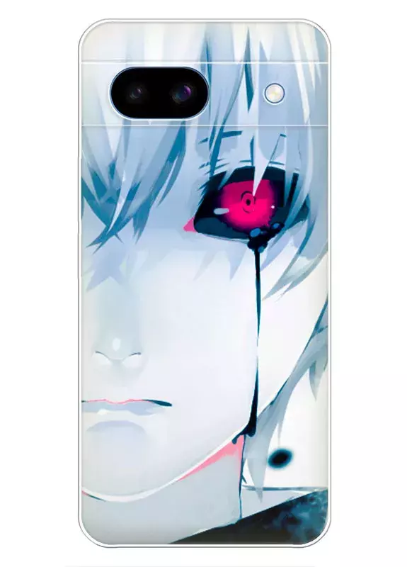 Бампер для Pixel 8A - Токийский гуль Tokyo Ghoul кровавый глаз Кен Канеки крупным планом