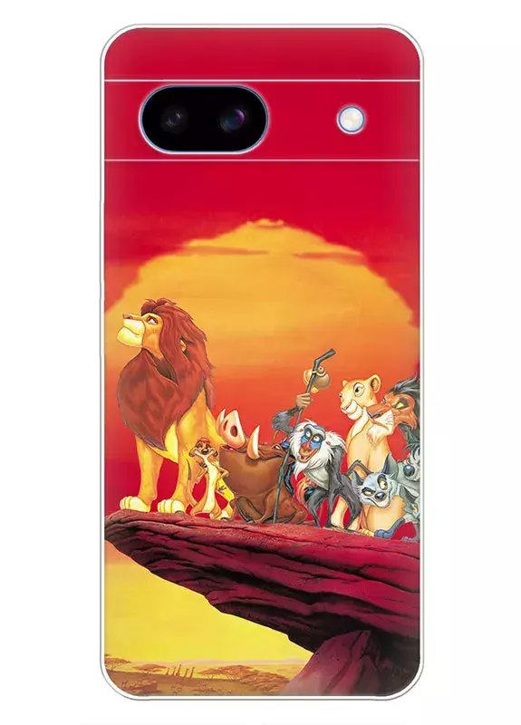 Google Pixel 8A чехол из силикона - The Lion King Король Лев Симба Тимон Пумба Рафики Нала Шрам и Гиены