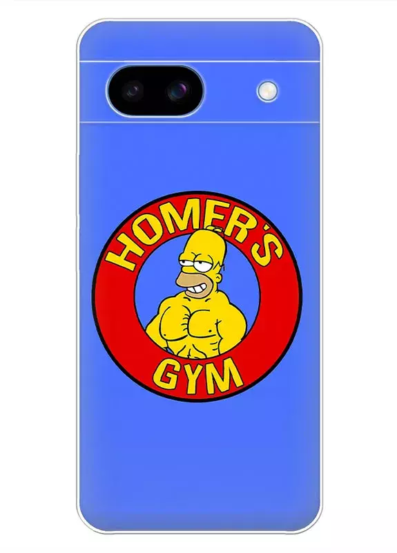 Бампер для Google Pixel 8A - The Simpsons Симпсоны Homer’s Gym Logo Гомер Симпсон культурист