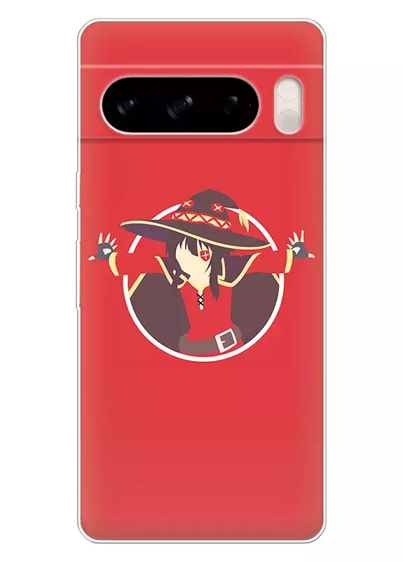 Бампер для Google Pixel 8 Pro - Коносуба KonoSuba Мегумин лого в круге вектор-арт