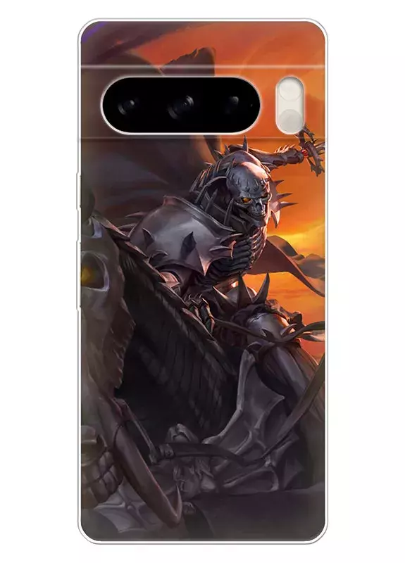 Google Pixel 8 Pro чехол - Берсерк Бэрусэруку Berserk Beruseruku Рыцарь-череп в атаке