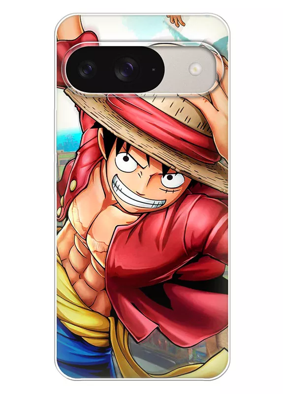 Google Pixel 9 чехол - Ван-Пис One Piece Луффи в атаке