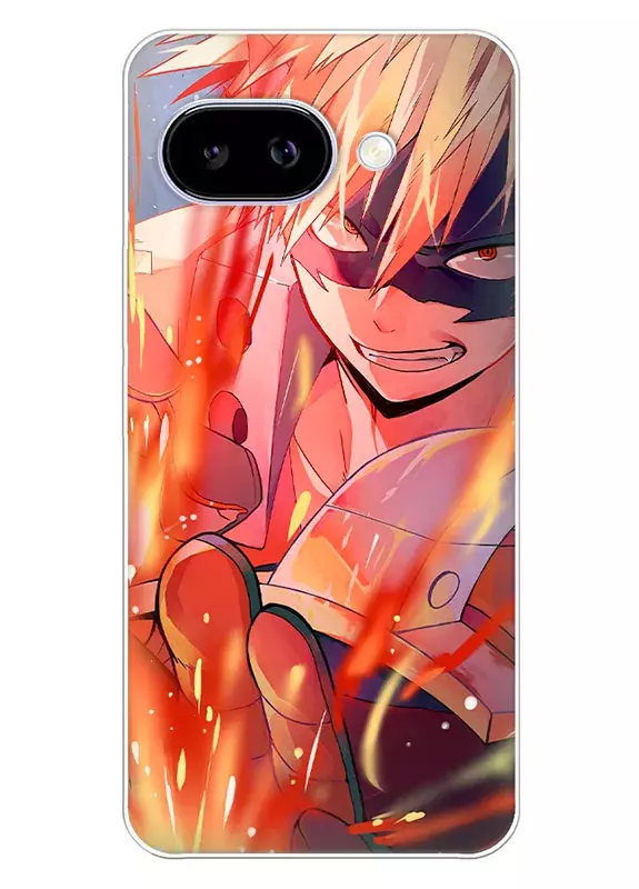 Чехол для Google Pixel 9A - Магическая атака Кацуки Бакуго крупным планом, My Hero Academia