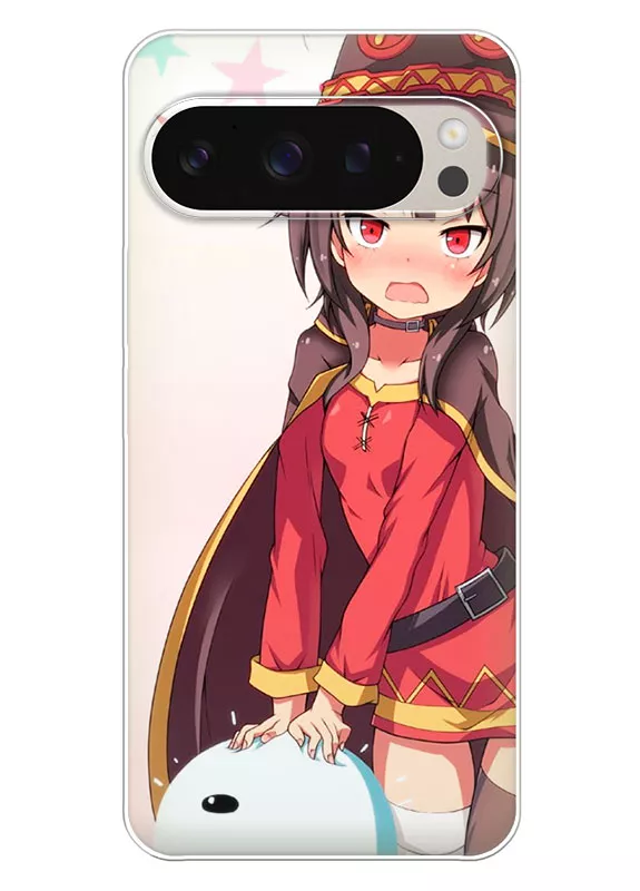 Бампер для Google Pixel 9 Pro - Коносуба KonoSuba удивленная Мегумин тискает мяч