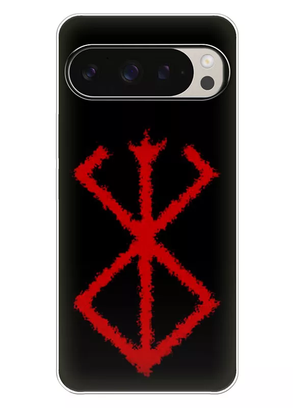 Google Pixel 9 Pro чехол - Берсерк Бэрусэруку Berserk Beruseruku красный логотип Клеймо Жертвы