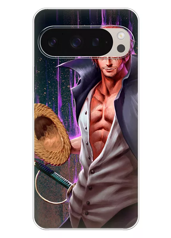 Google Pixel 9 Pro чехол - Ван-Пис One Piece уверенный взгляд накачанного Шанкса