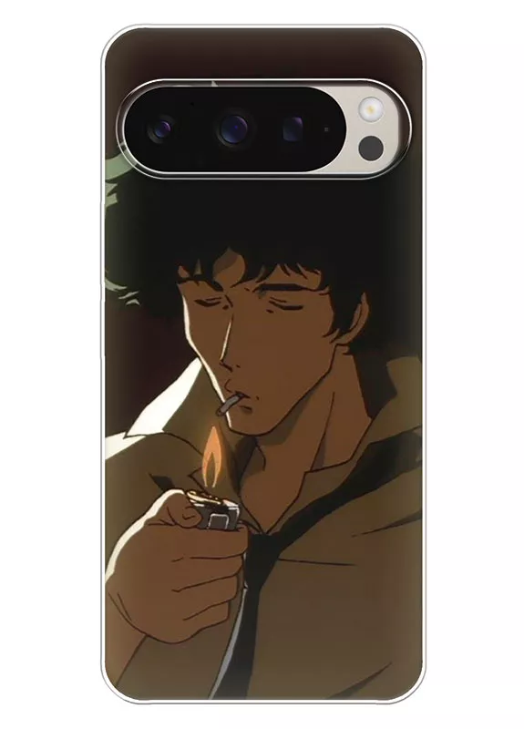Чехол для Google Pixel 9 Pro - Ковбой Бибоп Cowboy Bebop Спайк Шпигель закуривает