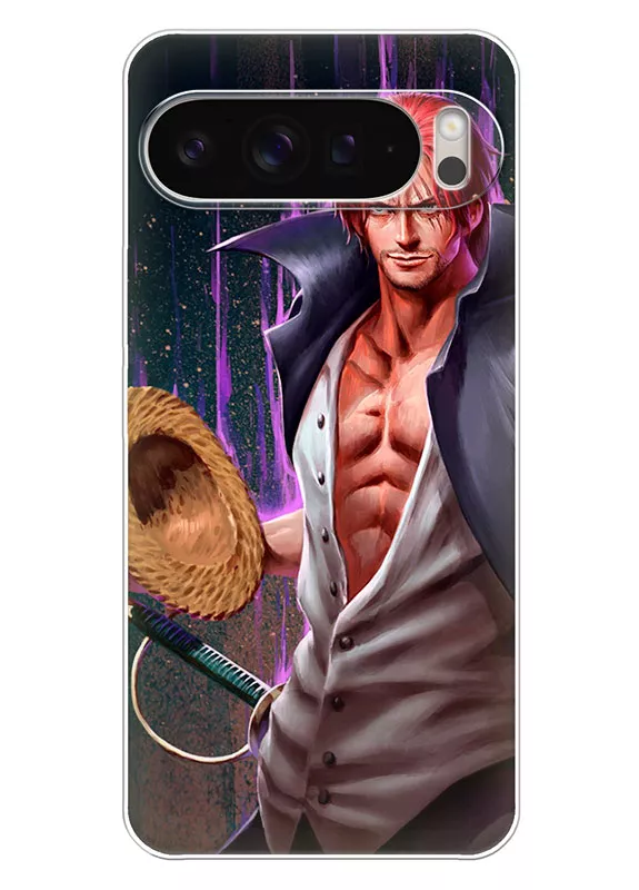 Google Pixel 9 Pro XL чехол - Ван-Пис One Piece уверенный взгляд накачанного Шанкса