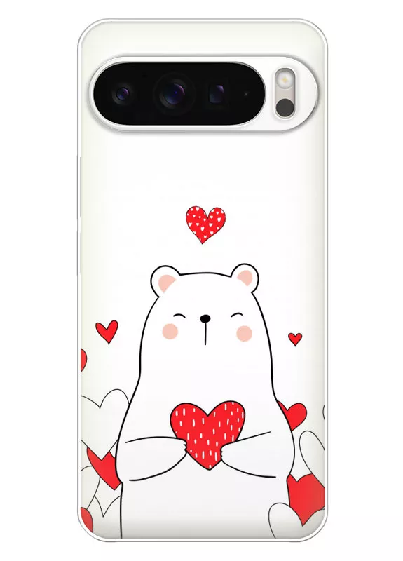 Чехол для Pixel 9 Pro XL - Мишка с сердечком