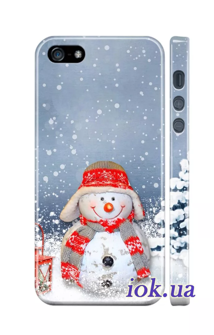 Чехол для iPhone 5/5S - Весёлый Снеговик