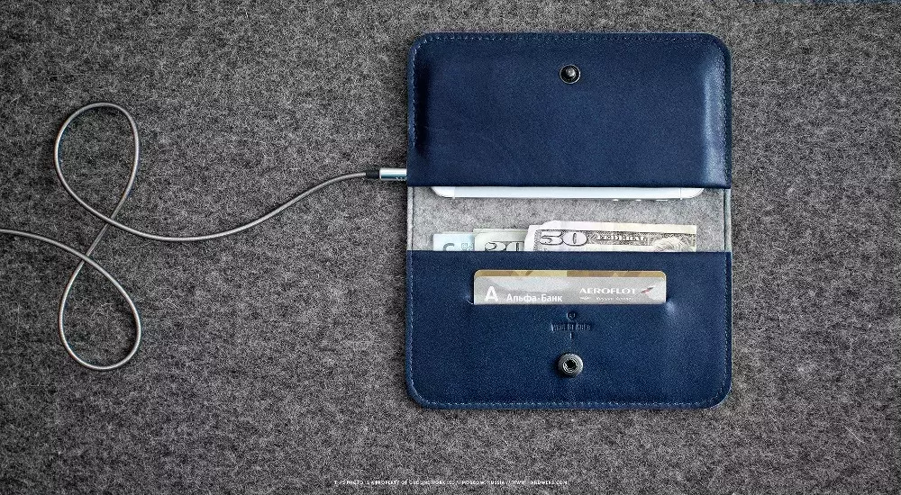 Кожаный чехол-бумажник для iPhone 5/5S/5C - Handwers  RANCH x Abyss/Stone