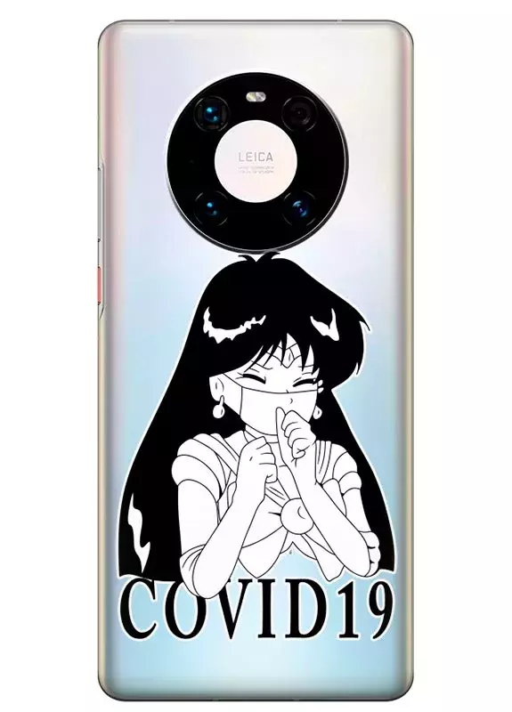 Huawei Mate 40 чехол силиконовый прозрачный - Anime Covid-19