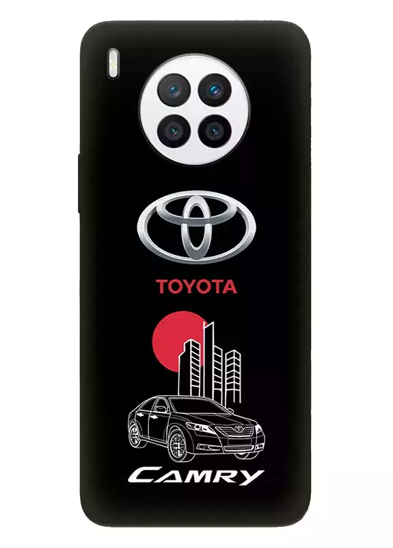 Чехол для Хуавей Нова 8и из силикона - Toyota Тойота логотип и автомобиль машина Camry вектор-арт купе седан