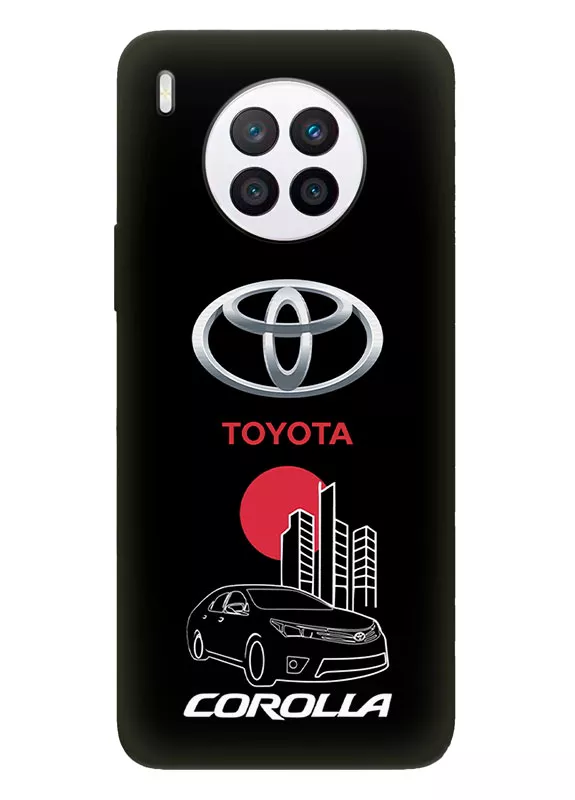 Чехол для Хуавей Нова 8и из силикона - Toyota Тойота логотип и автомобиль машина Corolla вектор-арт купе седан