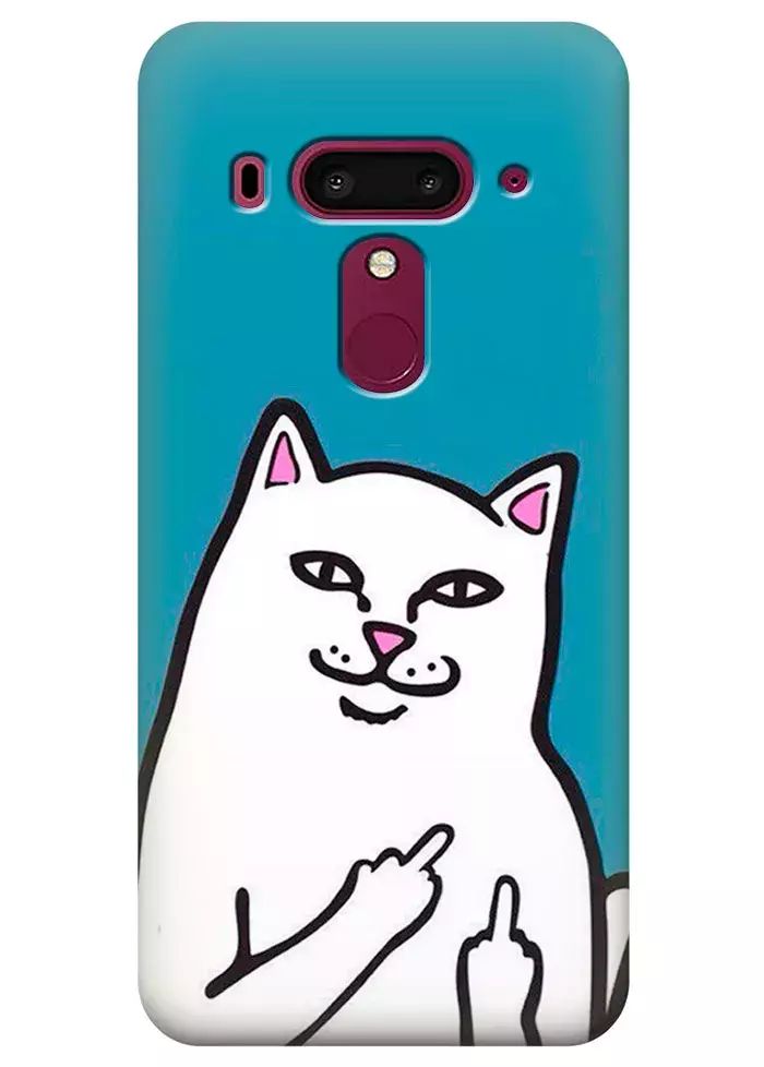 Чехол для HTC U12 Plus - Кот с факами