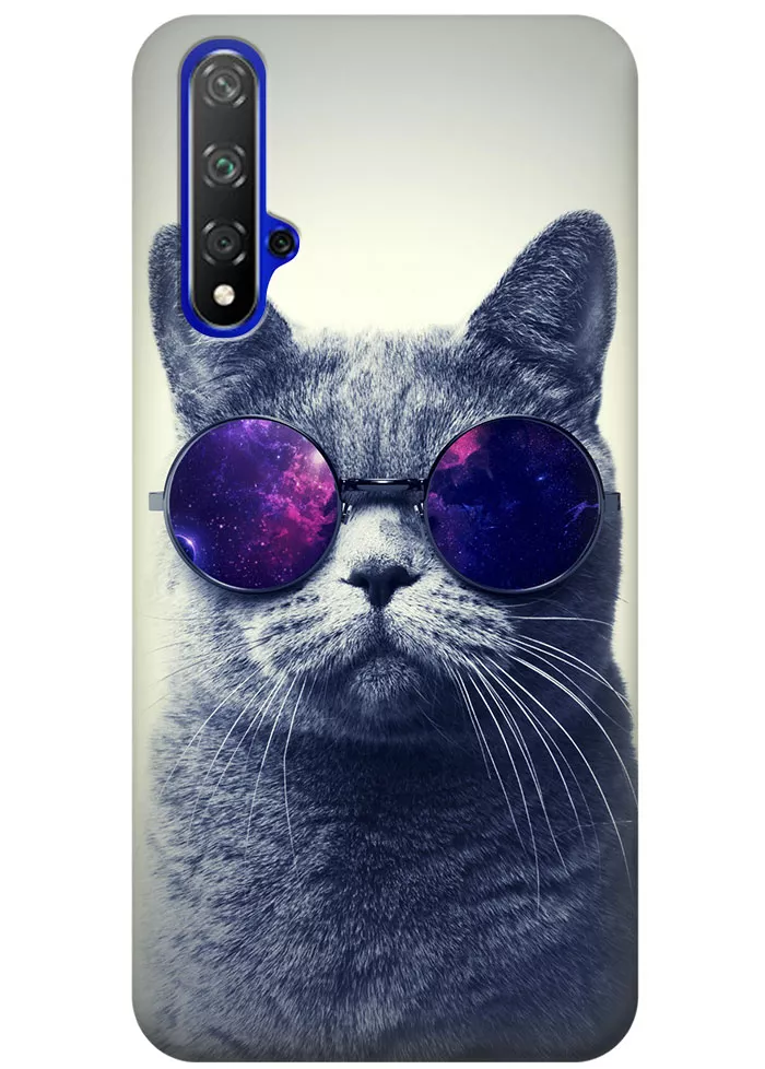 Чехол для Huawei Nova 5T - Кот в очках