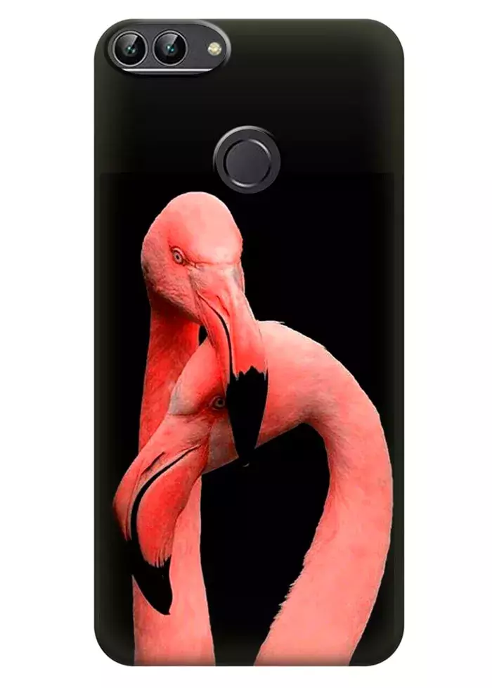 Чехол для Huawei P Smart - Пара фламинго
