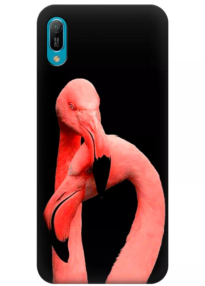 Чехол для Huawei Y6 2019 - Пара фламинго