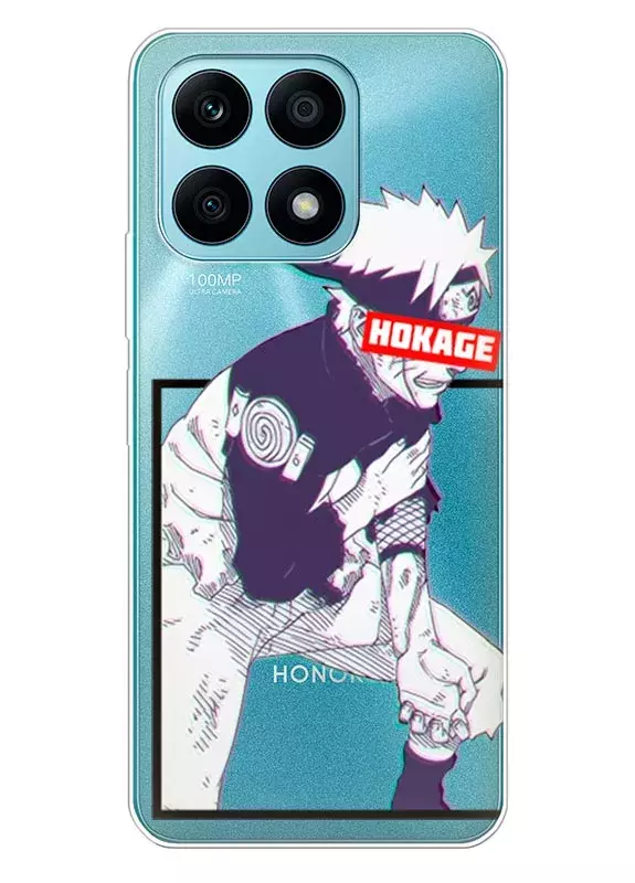 Бампер для Huawei Honor X8a - Naruto Hokage из прозрачного силикона