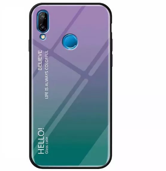 TPU+Glass чехол Gradient HELLO для Xiaomi Redmi 7, Фиолетовый