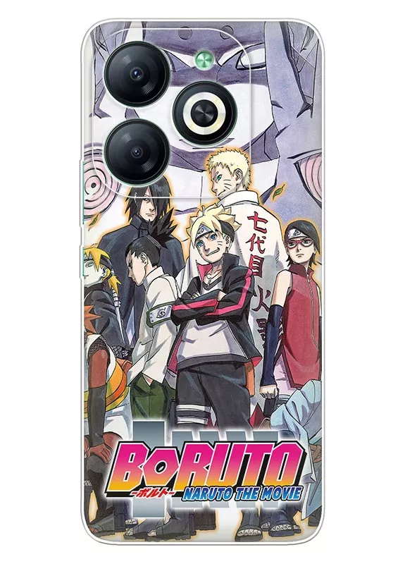 Infinix Smart 8 Plus чехол с аниме силиконовый - Команда Боруто