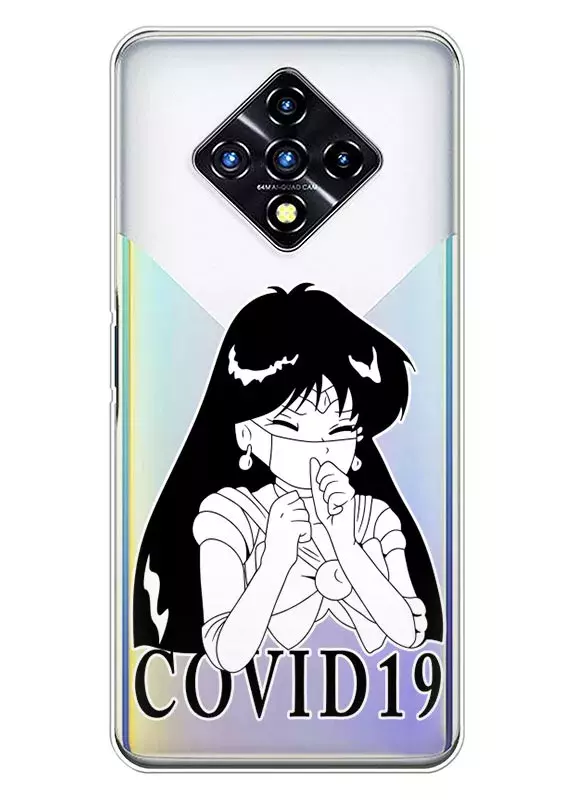 Infinix Zero 8i чехол силиконовый прозрачный - Anime Covid-19