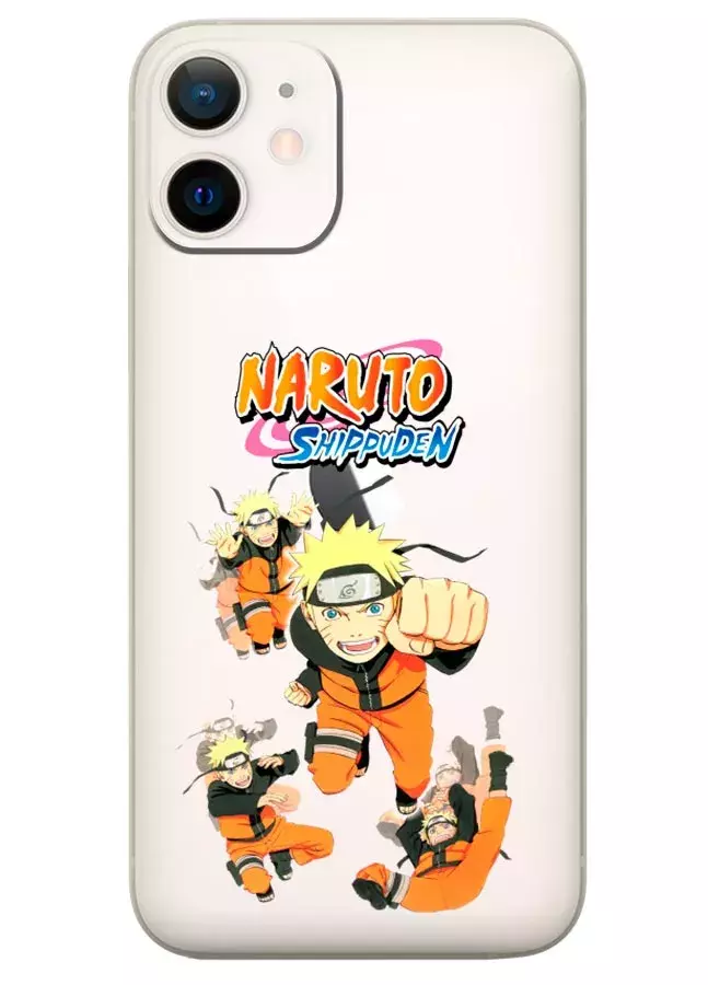 Накладка для iPhone 12 Mini из прозрачного силикона - Naruto Shippuden Attack
