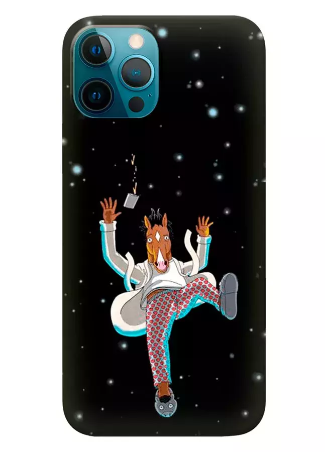 Наладка для iPhone 12 Pro Max из силикона - BoJack Horseman Конь БоДжек в космосе дезориентирован