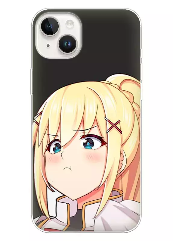 Бампер для iPhone 14 Plus - Коносуба KonoSuba Даркнесс задержала дыхание крупным планом 
