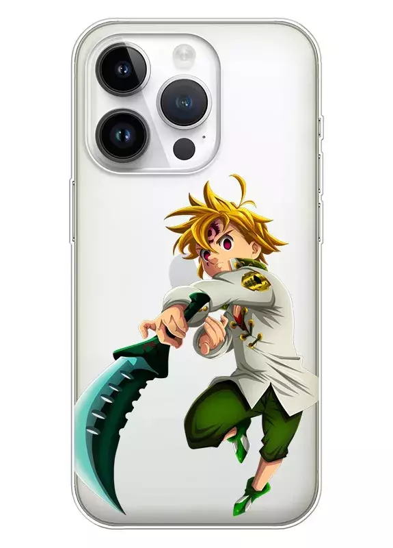 Чехол для iPhone 14 Pro из прозрачного силикона - Семь смертных грехов Мелиодас