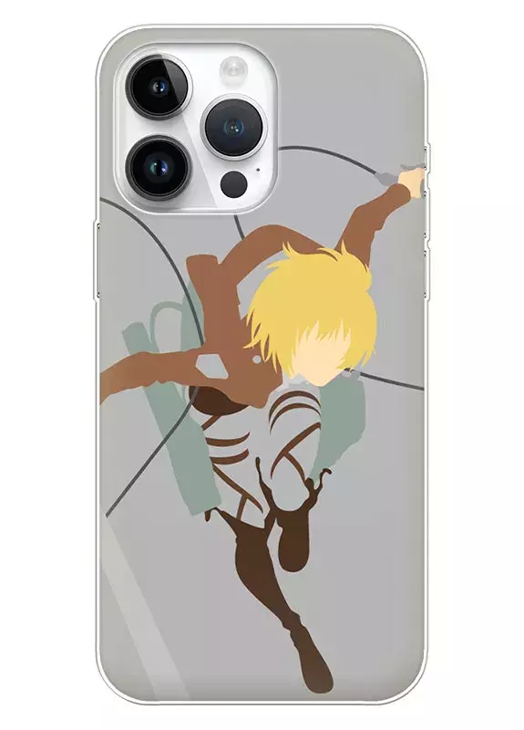 iPhone 14 Pro Max чехол - Атака на титанов Attack on Titan Армин Арлерт бежит в атаку вектор-арт 