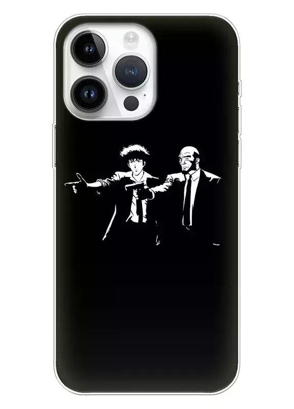 Чехол для iPhone 14 Pro Max - Ковбой Бибоп Спайк Шпигель Джет Блэк прицеливаются вектор-арт 
