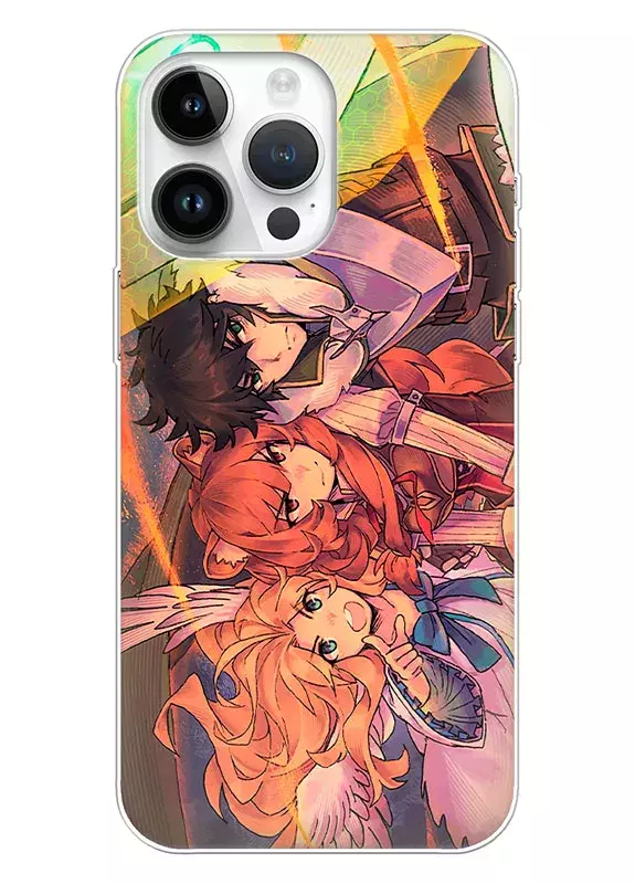 iPhone 15 чехол - Восхождение Героя Щита The Rising of the Shield Hero Наофуми Иватани Рафталия и Фиро в атаке