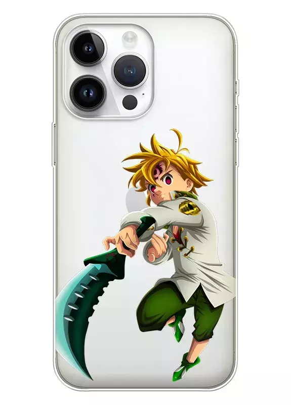 Чехол для iPhone 15 Pro из прозрачного силикона - Семь смертных грехов Мелиодас