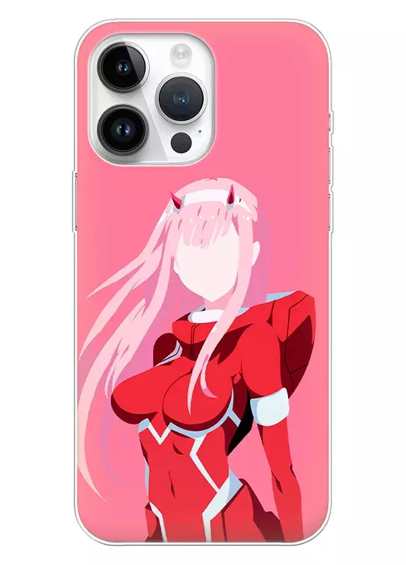 Бампер для iPhone 15 Pro Max - Милый во Франксе Darling in the Franxx Код 002 вектор-арт