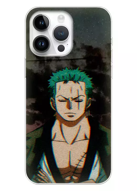 iPhone 15 Pro Max чехол - Ван-Пис One Piece Ророноа Зоро медетирует в ожидании