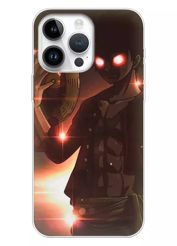 iPhone 15 Pro Max чехол - Ван-Пис One Piece магический взгляд Луффи в тени