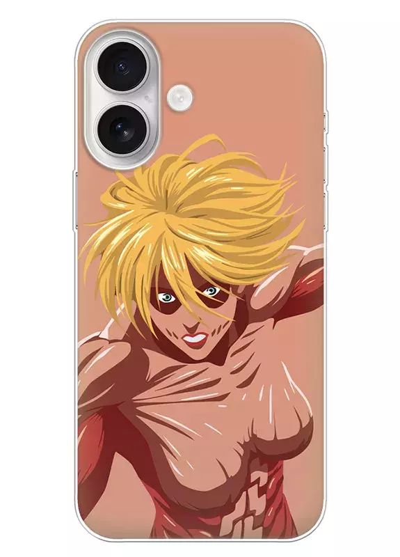iPhone 16 чехол - Атака на титанов Attack on Titan Энни Леонхар в обличии монстра вектор-арт