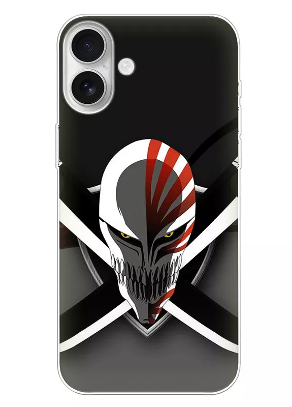 iPhone 16 Plus чехол - Блич Bleach логотип маски Ичиго Куросаки