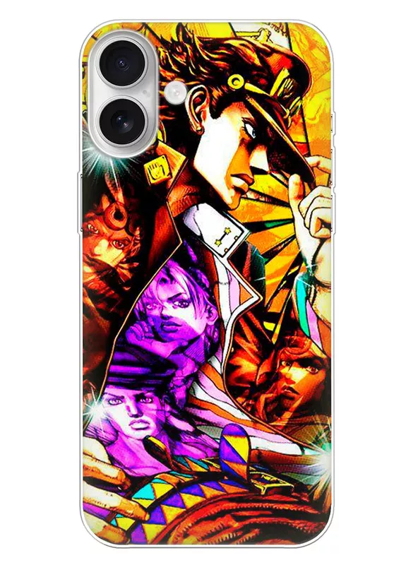 Чехол для iPhone 16 Plus - JoJo’s Bizarre Adventure Джотаро Куджо в зеркальном стиле