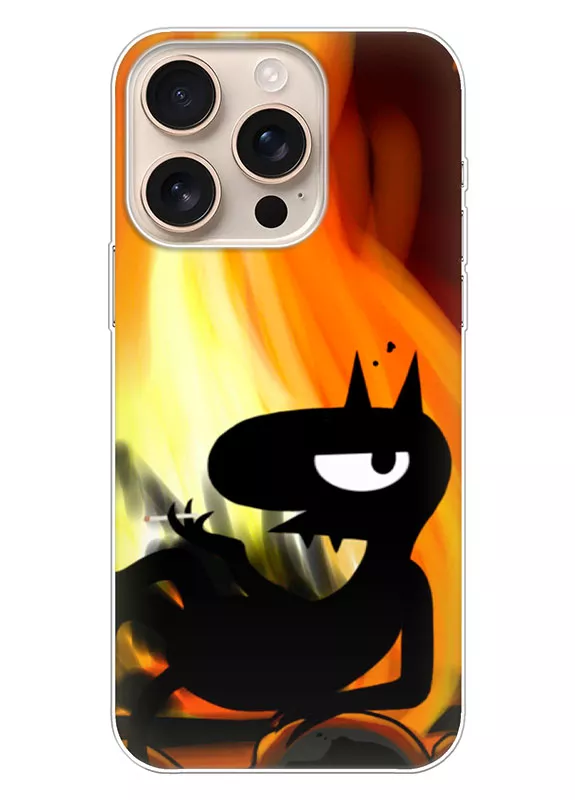 Чехол для iPhone 16 Pro - Disenchantment Разочарование Люци курит у костра