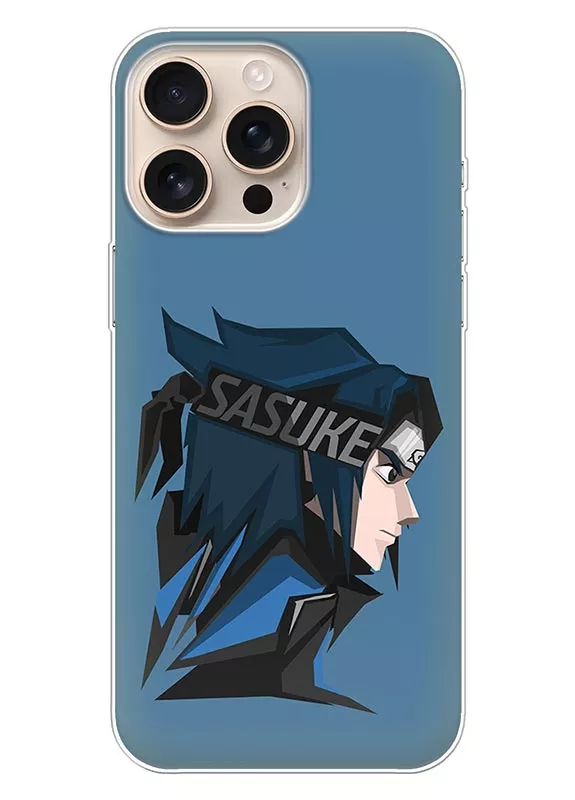 iPhone 16 Pro Max чехол Лого Саске Учиха силиконовый, аниме