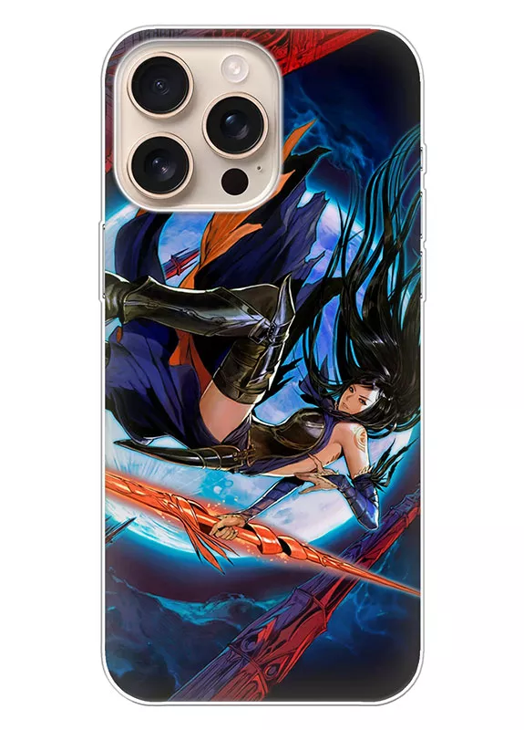 Чехол для iPhone 16 Pro Max - Кастлвания Castlevania прыжок девушки-воина в атаке