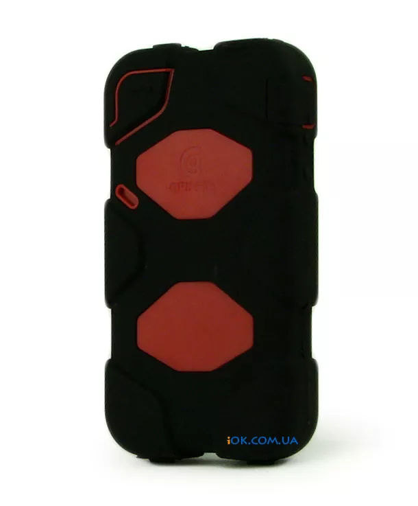 Чехол Griffin Survivor на iPhone 4/4s, черный с красным