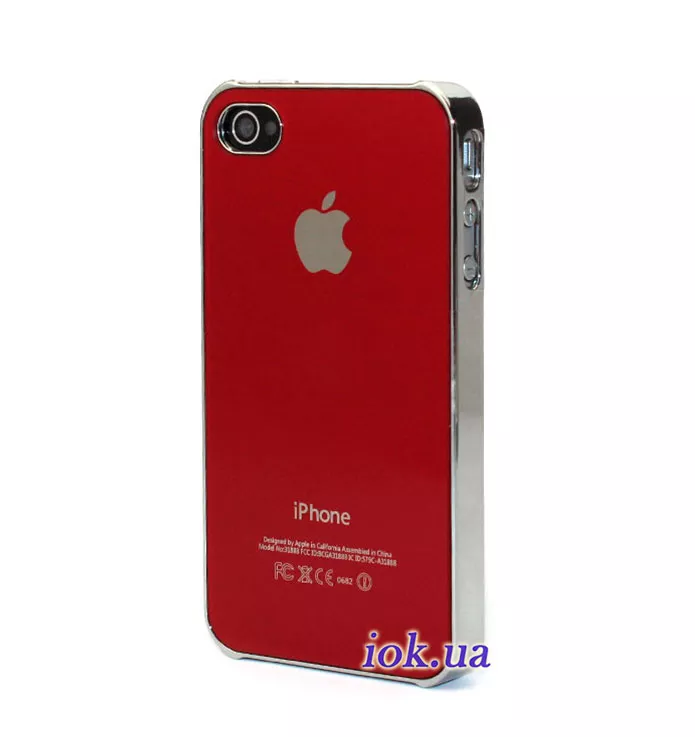 Чехол для iPhone 4/4S, зеркальный, красный
