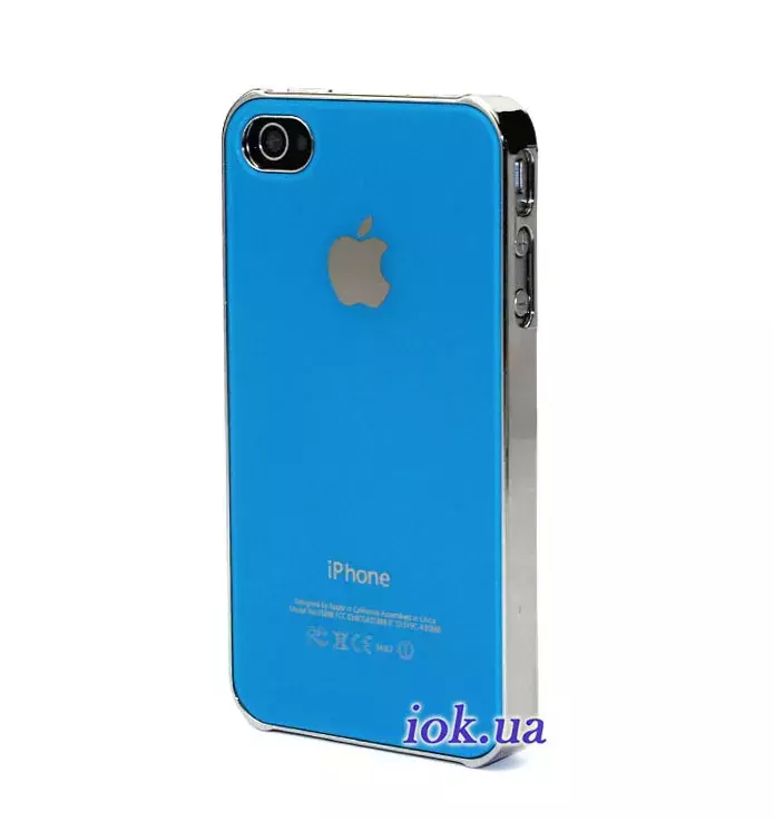 Чехол для iPhone 4/4S, зеркальный, голубой