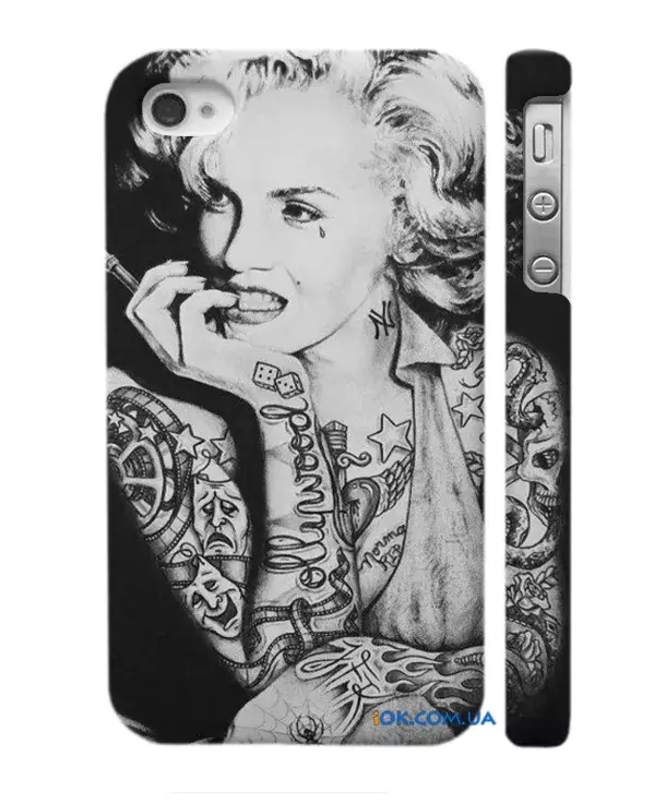 Арт-чехол на Apple iPhone 4/4S - Мэрилин Монро в тату