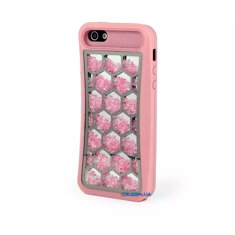 Розовый чехол из силикона в стразах для Apple iPhone 5/5S
