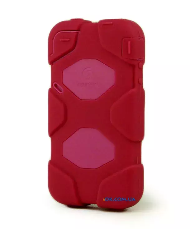 Чехол Griffin Survivor на iPhone 4/4s, красный с розовым